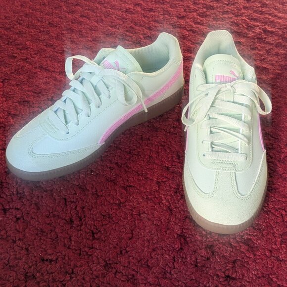 Puma Shoes - New/Never Worn Puma Palermo Mint Green and Pink Sneakers - Fresh Mint/Fast Pink